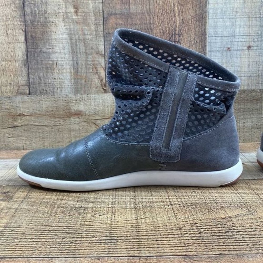 Emu Australia Gray Leather Suede Perforated Numeralla Ankle Boots‎ Womens 8.5 - Picture 4 of 13